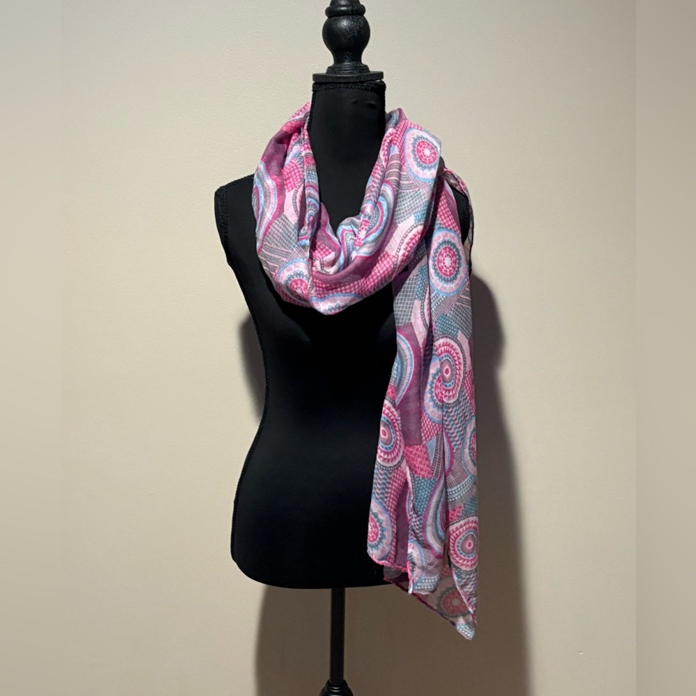 Colorful Swirl Patterned Scarf